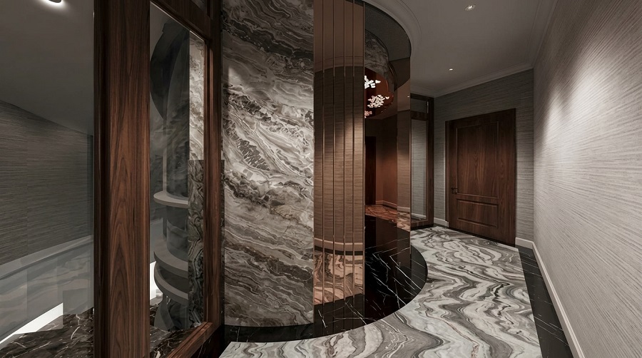 Mẫu đá ốp thang máy dành cho phong cách Luxury